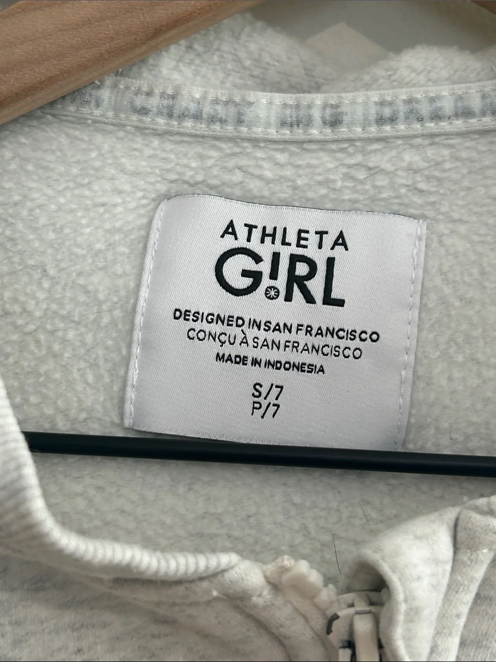 Athleta Girl Retroactive 2.0 Full Zip Heather Gray Hoodie Size 7